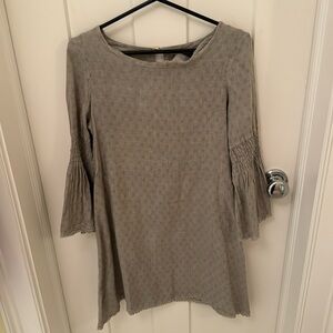 Grey, Long Sleeve Dress